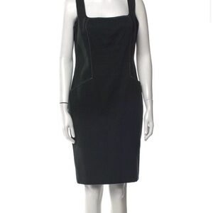 Elegant deep green almost Black Sleeveless Dress